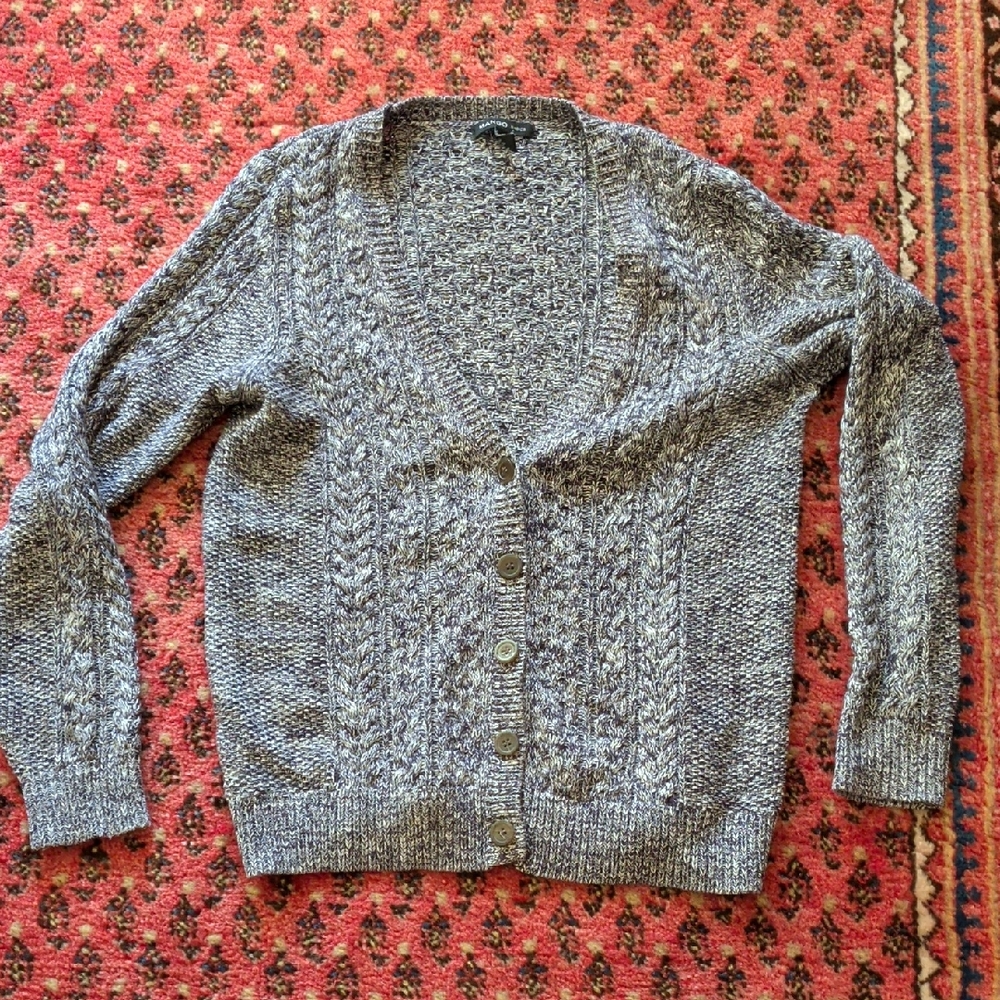 Mango Basics Black and White Knit Sweater